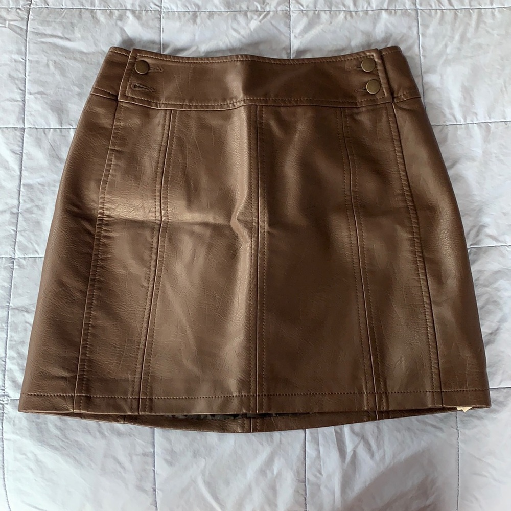 Brown Leather Skirt